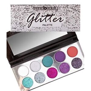 Glitter Eyeshadow Palette - Silver and Multicolor
